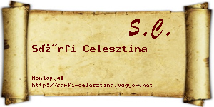 Sárfi Celesztina névjegykártya